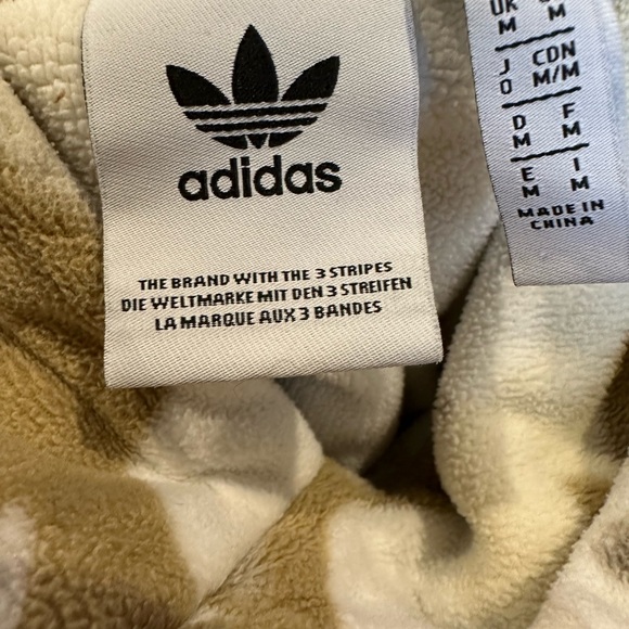 ADIDAS Beige Camouflage Fleece Hoodie Size MEDIUM - Picture 5 of 6